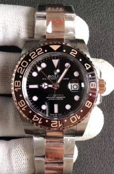 Rolex gmt two tone rose gold