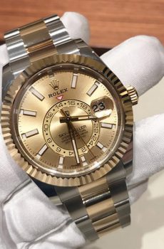 Rolex sky dweller two tone gold dial